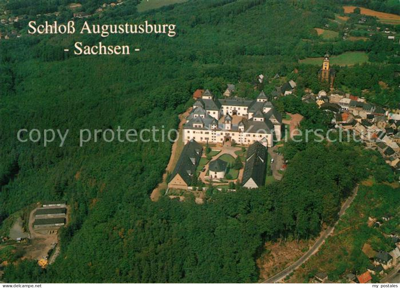 73541870 Augustusburg Fliegeraufnahme Schloss Augustusburg - Augustusburg