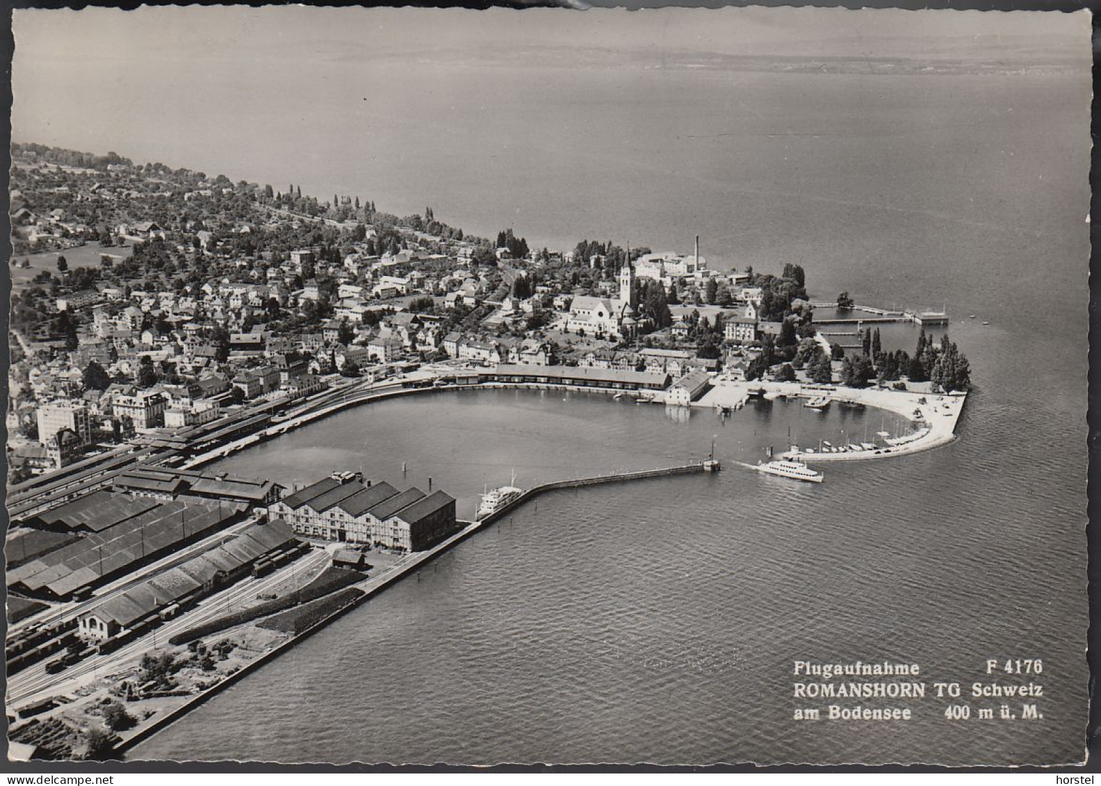 Schweiz - 8590 Romanshorn - Bahnhof Mit Hafen - Eisenbahn (50er Jahre) - Flugaufnahme - Aerial View - Nice Stamp - Romanshorn