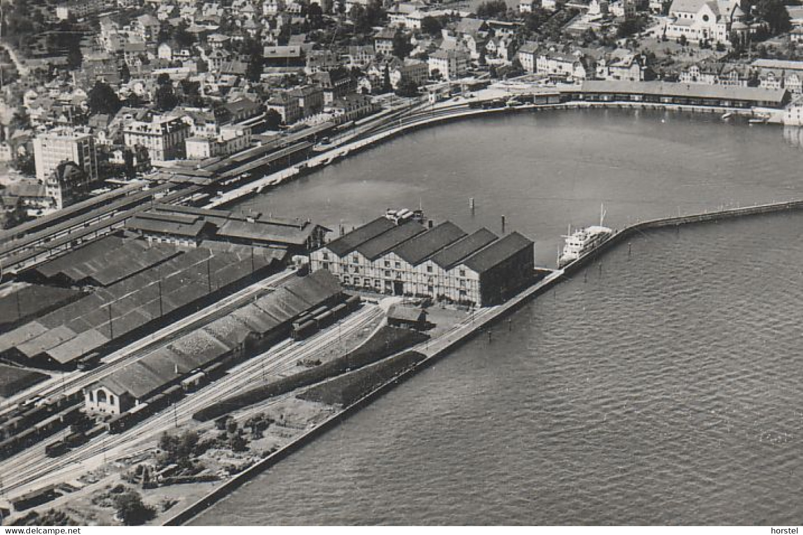 Schweiz - 8590 Romanshorn - Bahnhof Mit Hafen - Eisenbahn (50er Jahre) - Flugaufnahme - Aerial View - Nice Stamp - Romanshorn