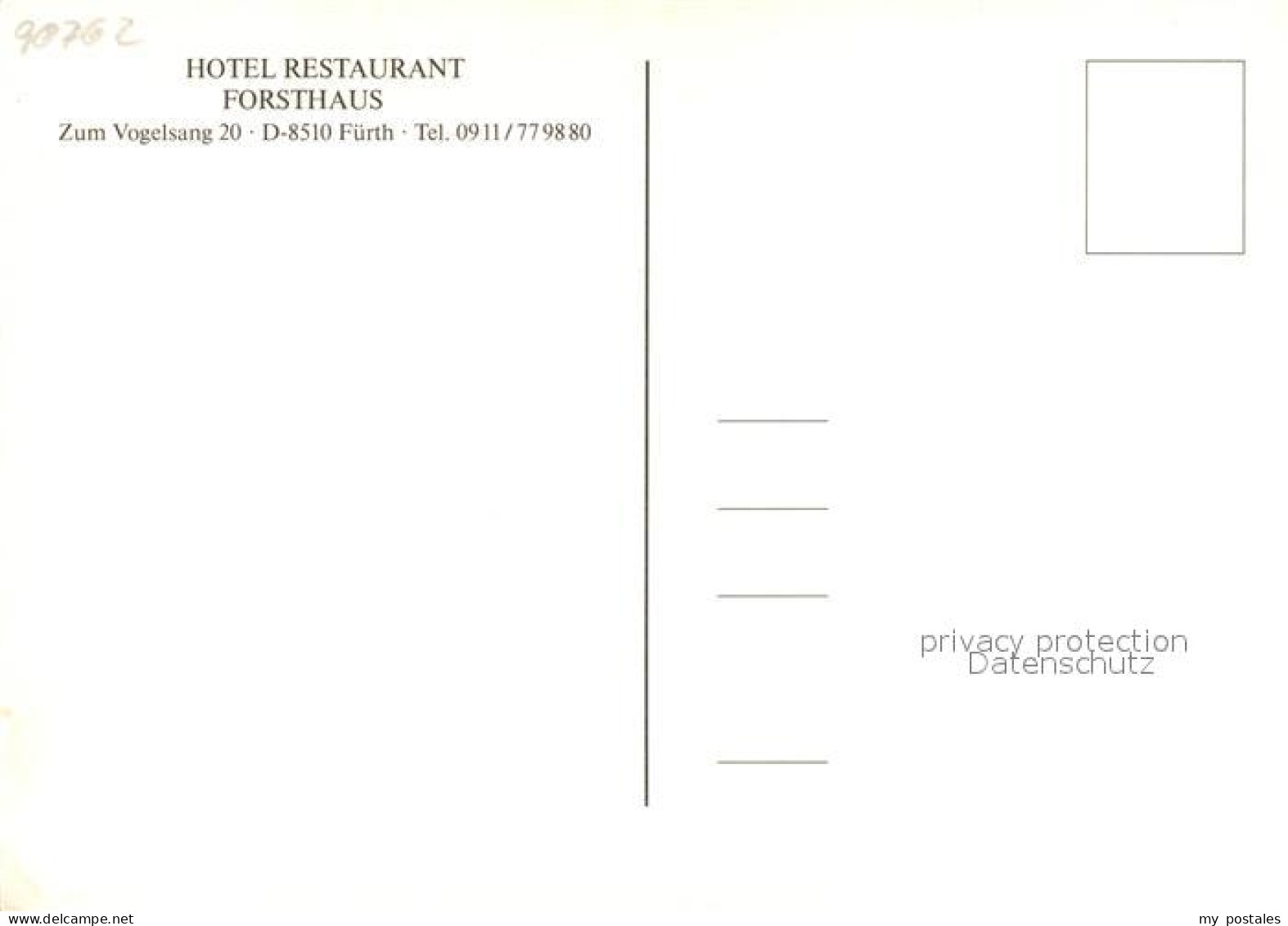 73541327 Fuerth Bayern Hotel Restaurant Forsthaus Fuerth Bayern - Fuerth