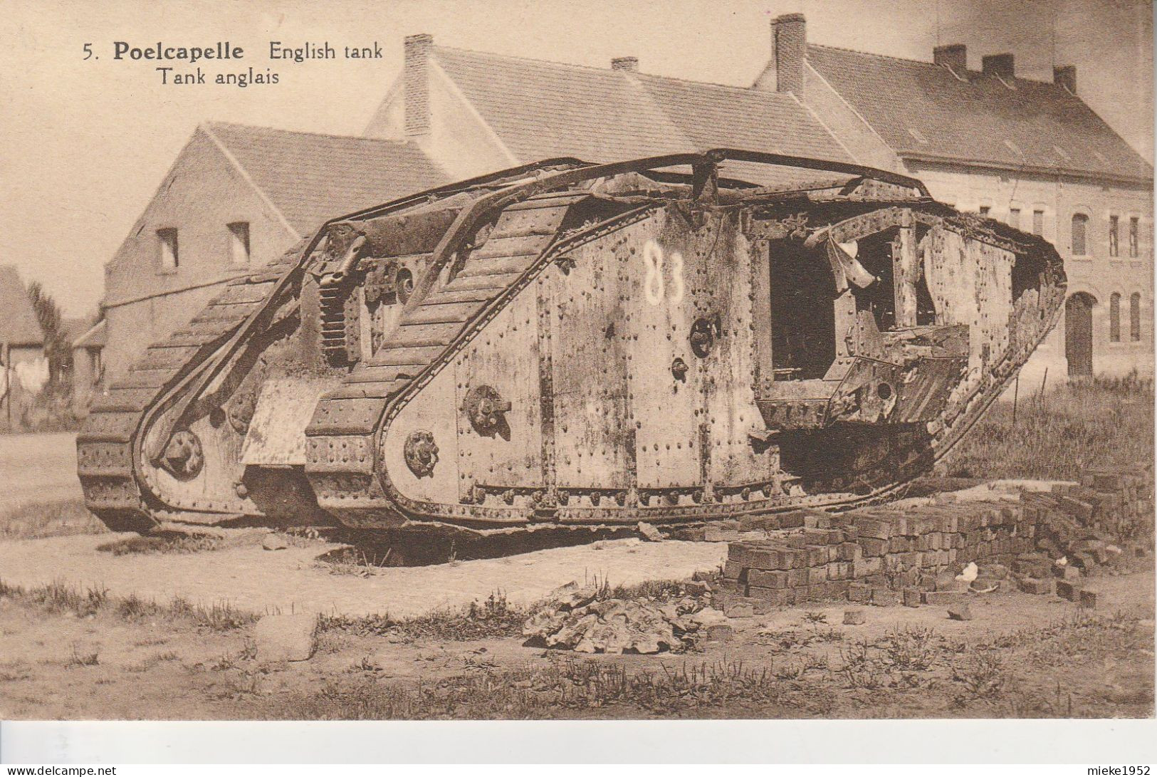 Poelcapelle  ,  Poelkapelle , English Tank - Tank Anglais  ,( Tank Détruit , Guerre 1914-1918 - Langemark-Poelkapelle