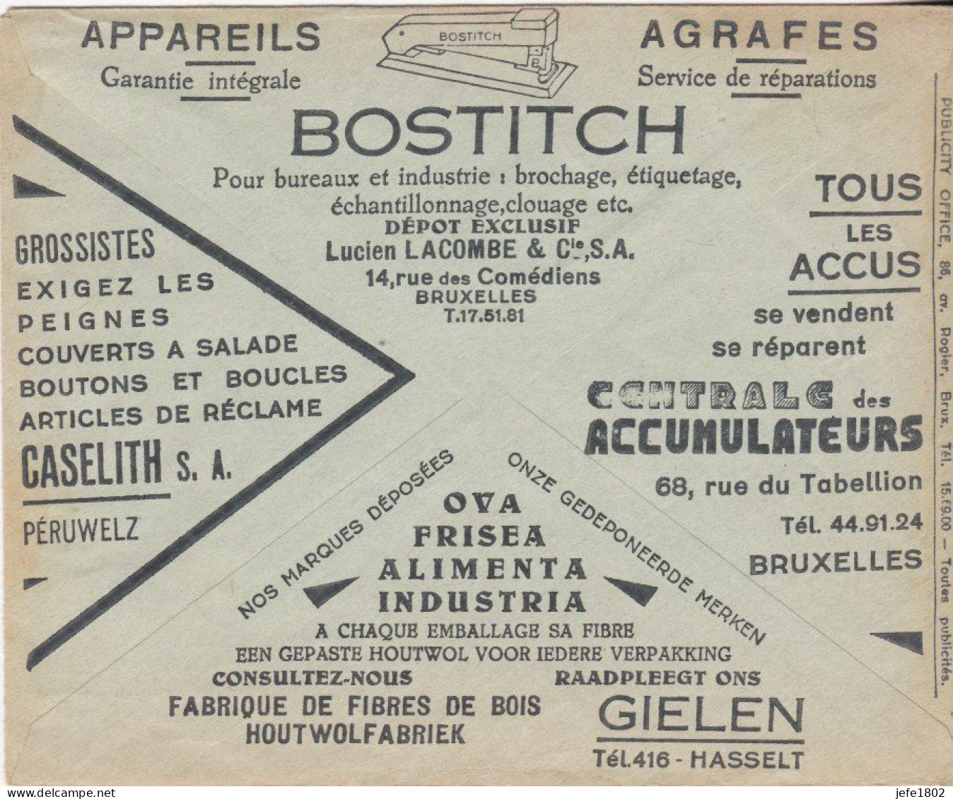 General Motors - Opel - Chevrolet - Pontiac - Oldsmobile - Buick - La Salle - Cadillac / Bostitch / Caselith ... - Briefkaarten 1934-1951