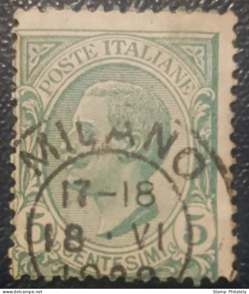 Italy 5C Used Postmark Stamp King Victor Milano Cancel - Oblitérés
