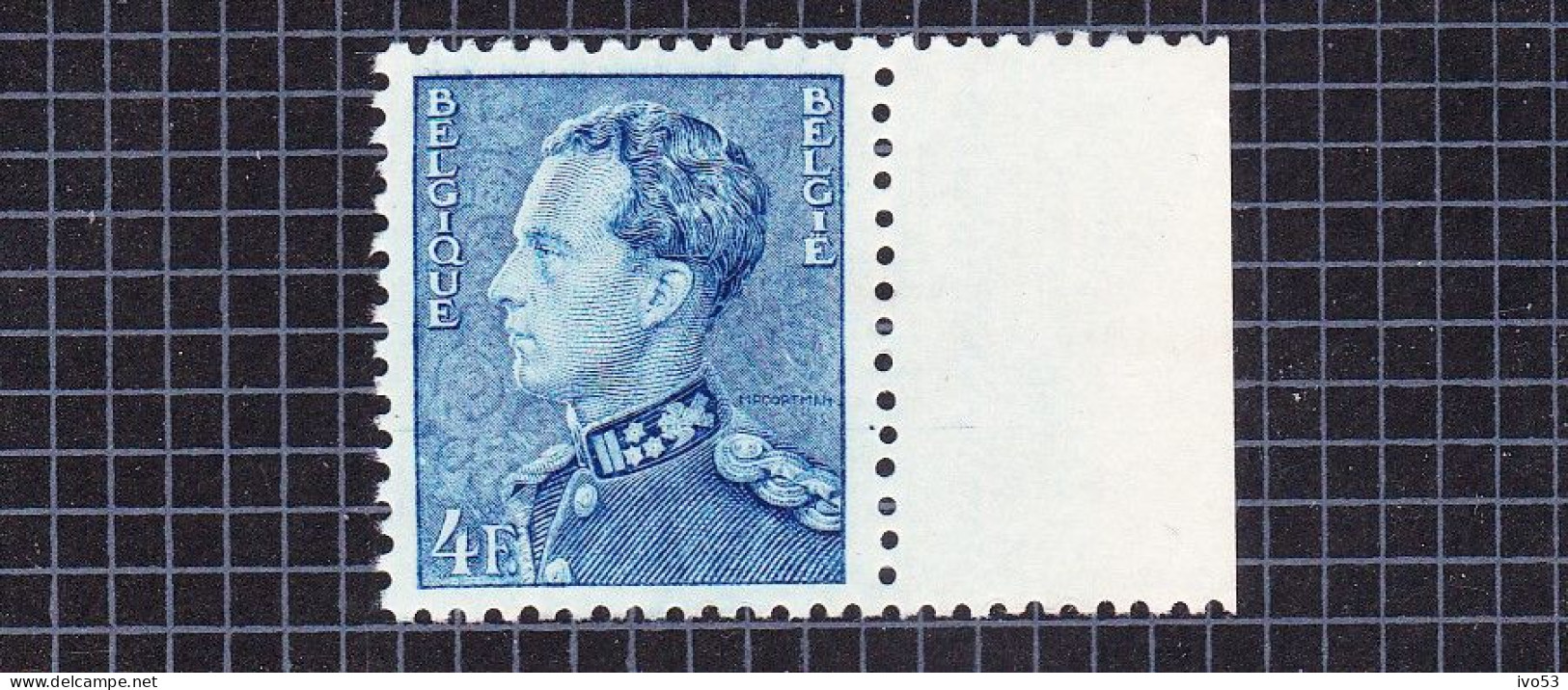 1950 Nr 833** Zonder Scharnier.Leopold III,type Poortman. - 1936-51 Poortman