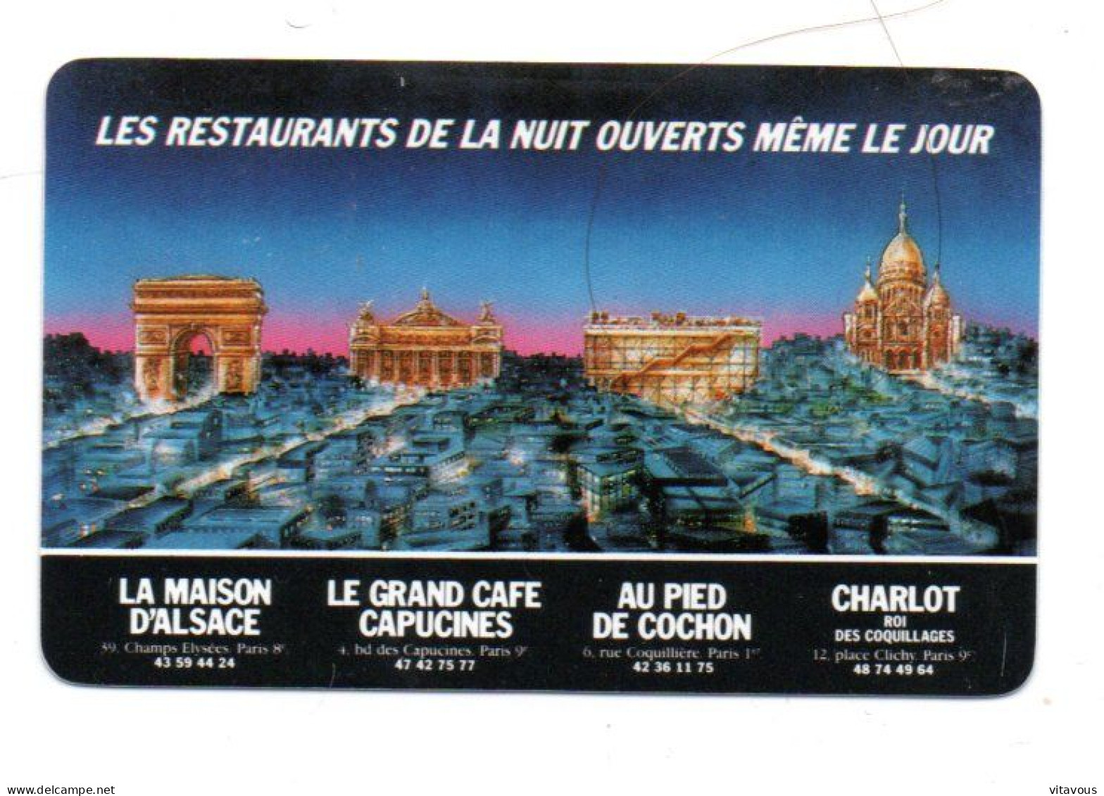 Carte  Restaurants PARIS Couronne France  Card  (salon 585) - Cadeaubonnen En Spaarkaarten