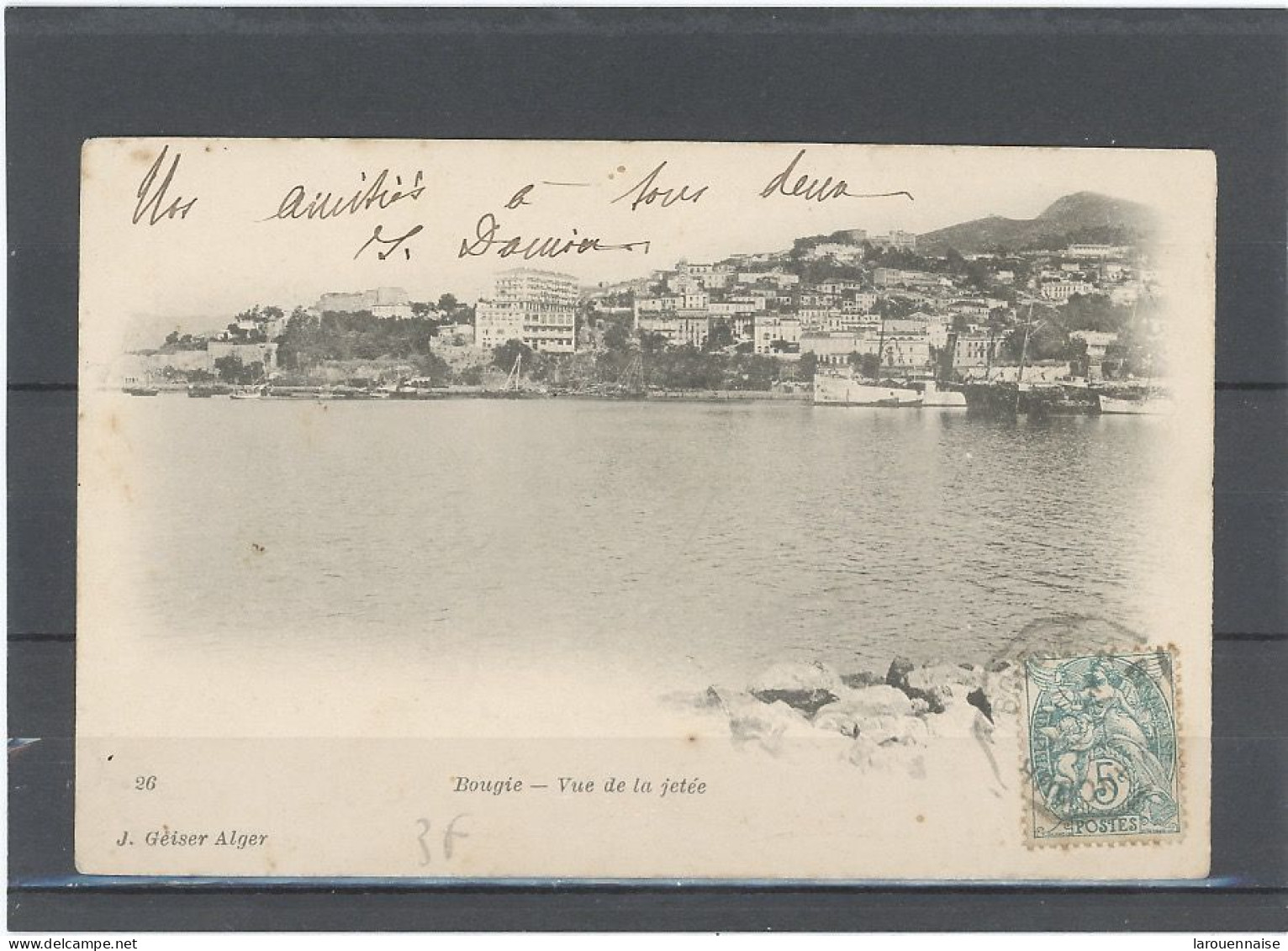 ALGÉRIE - BOUGIE -  VUE DE LA JETÈE - CARTE PRECURSEUR- - Bejaia (Bougie)