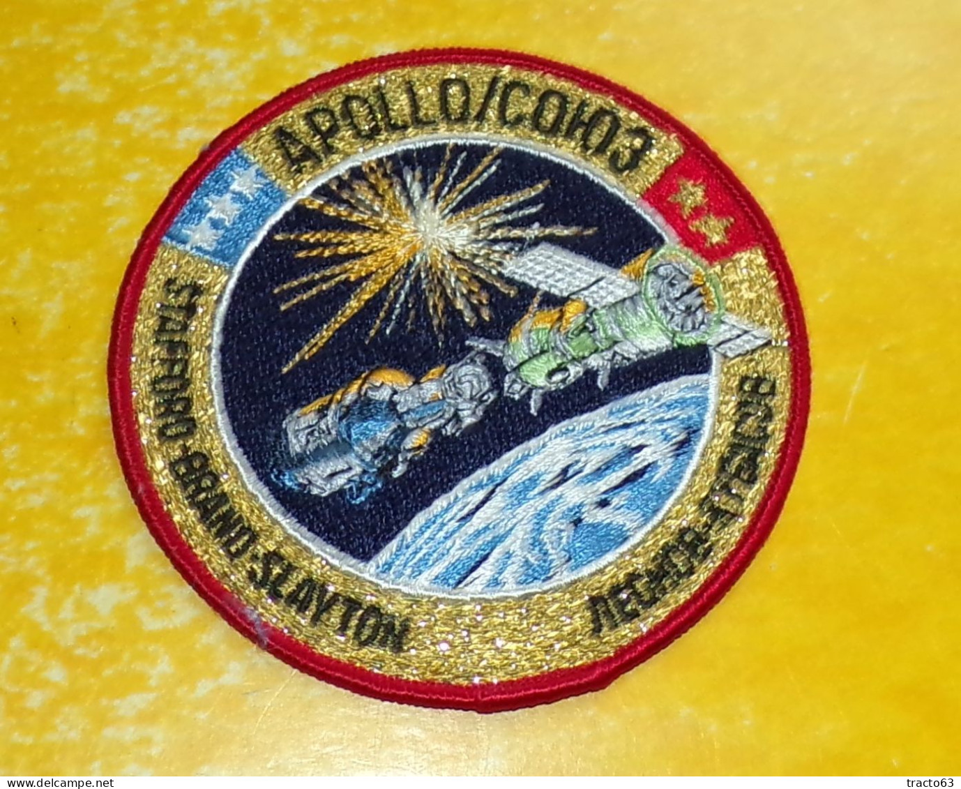 TISSU  : APOLLO / COHO 3  ,STAFFORD-BRAND-SLAYTON-NEOHOB-RYGACOB , FABRICATION  SPACEMBLEM MADE IN U.S.A , DIAMETRE 10 C - Patches