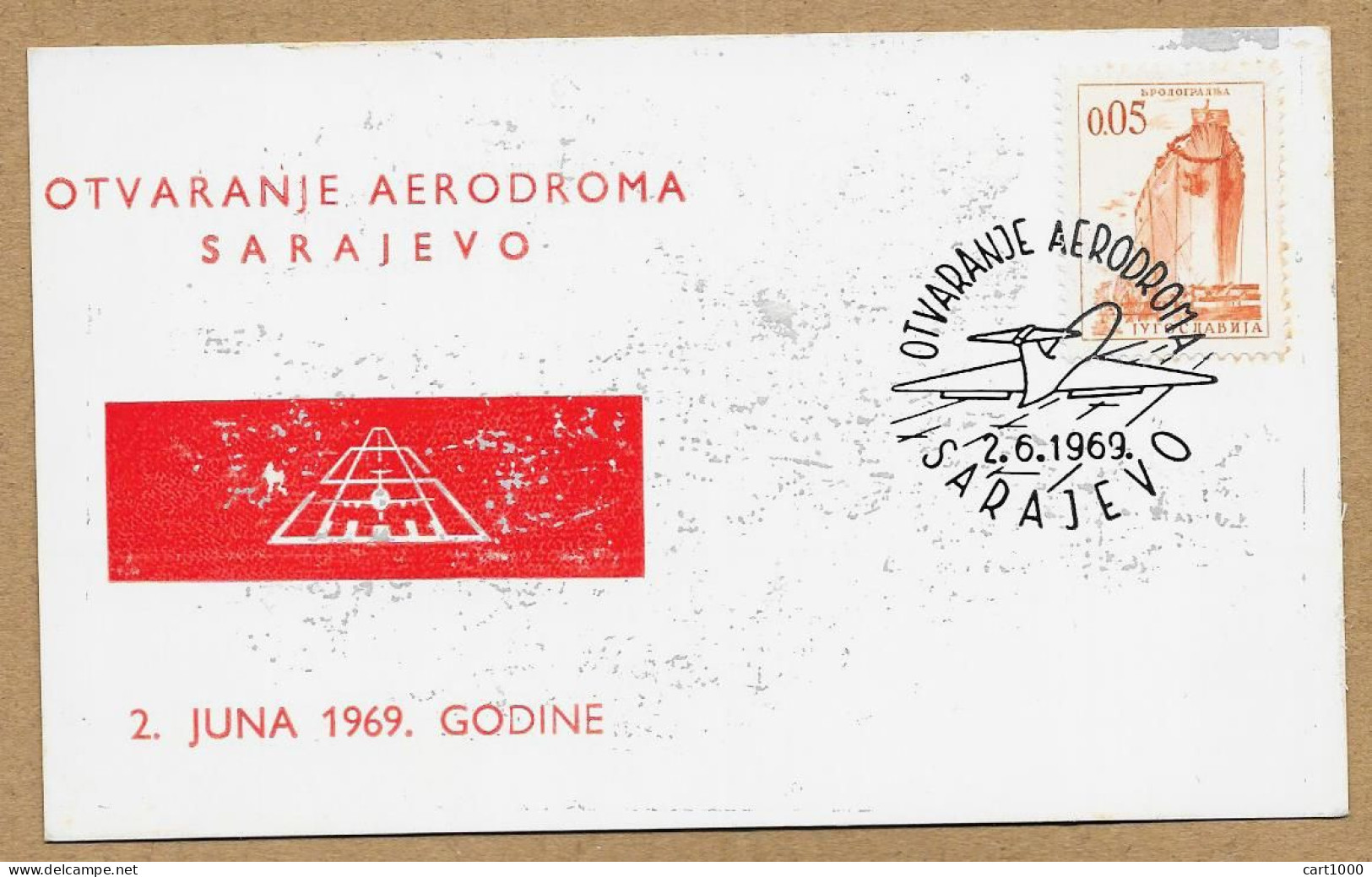 1969 OTVARANJE AERODROMA SARAJEVO N°H373 - Bosnie-Herzegovine