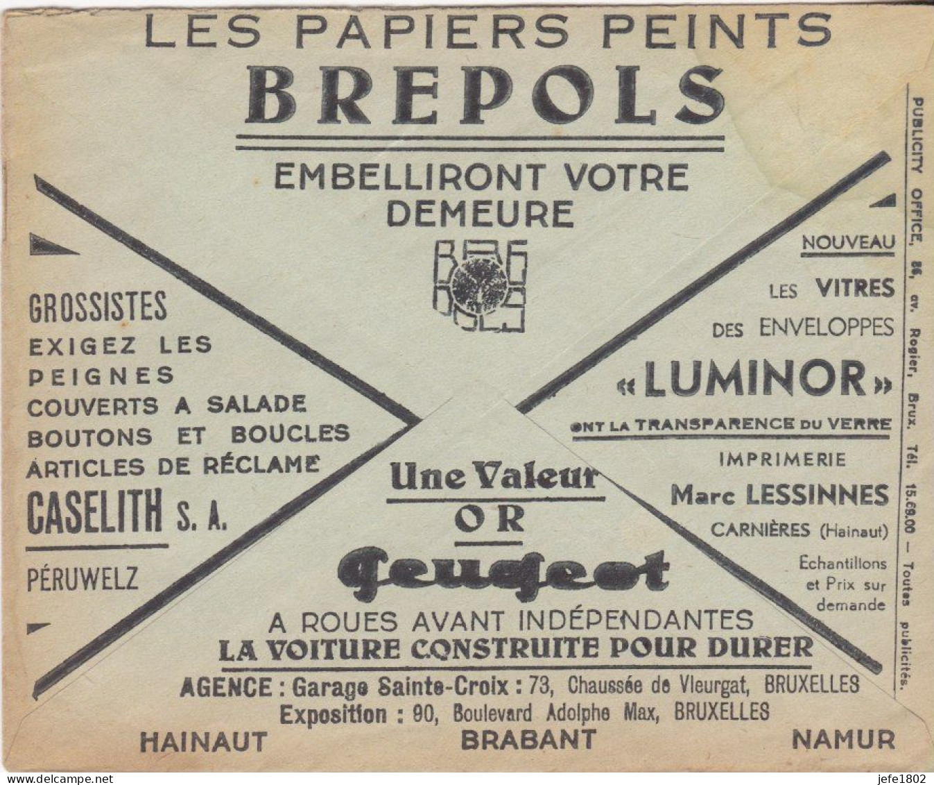 Peugeot à Roues Avant Indépendantes / Brepols / Gaselith / Luminor - Postcards 1934-1951