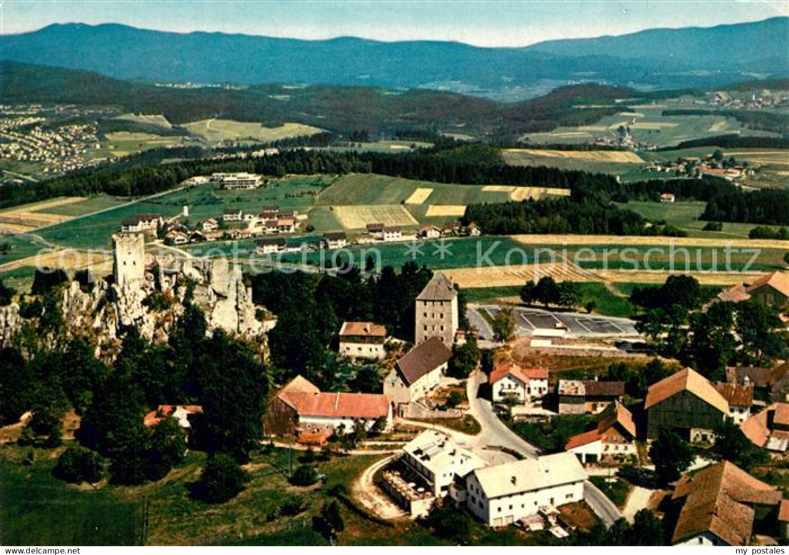 73540879 Regen Burgruine Weissenstein Am Pfahl Fliegeraufnahme Regen - Regen