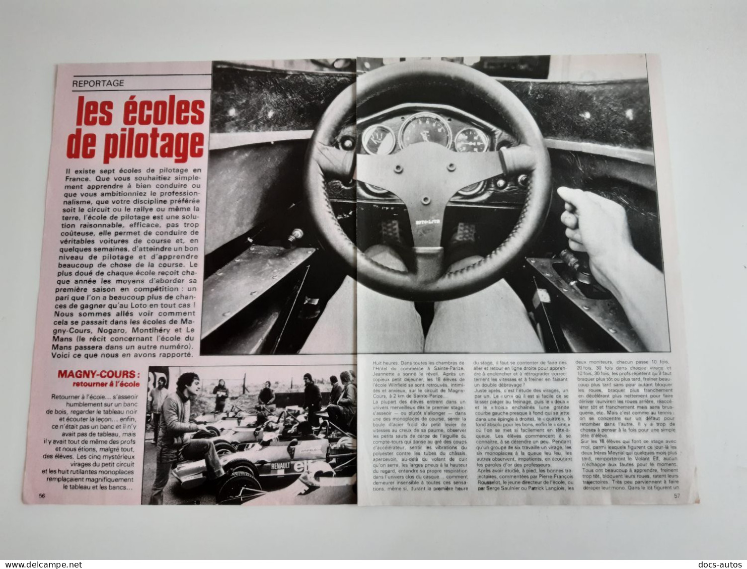 Les Ecoles De Pilotage - Coupure De Presse Automobile - Andere & Zonder Classificatie