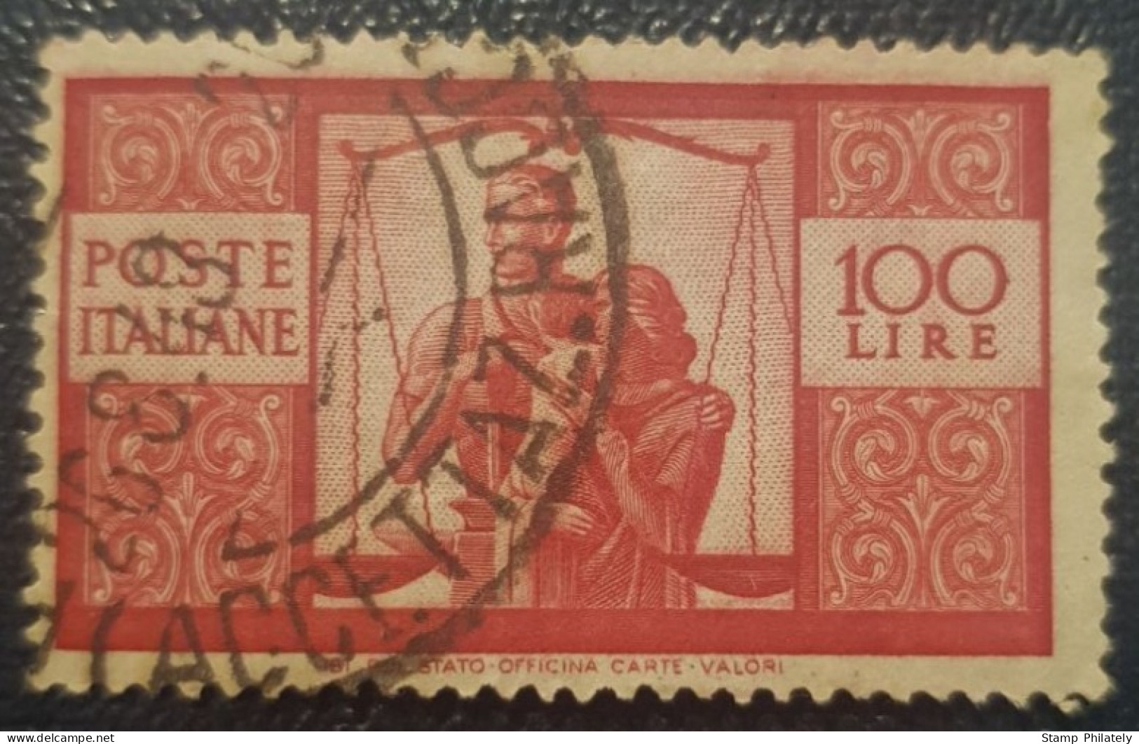 Italy 100L Used Stamp 1945 Democracy - Oblitérés