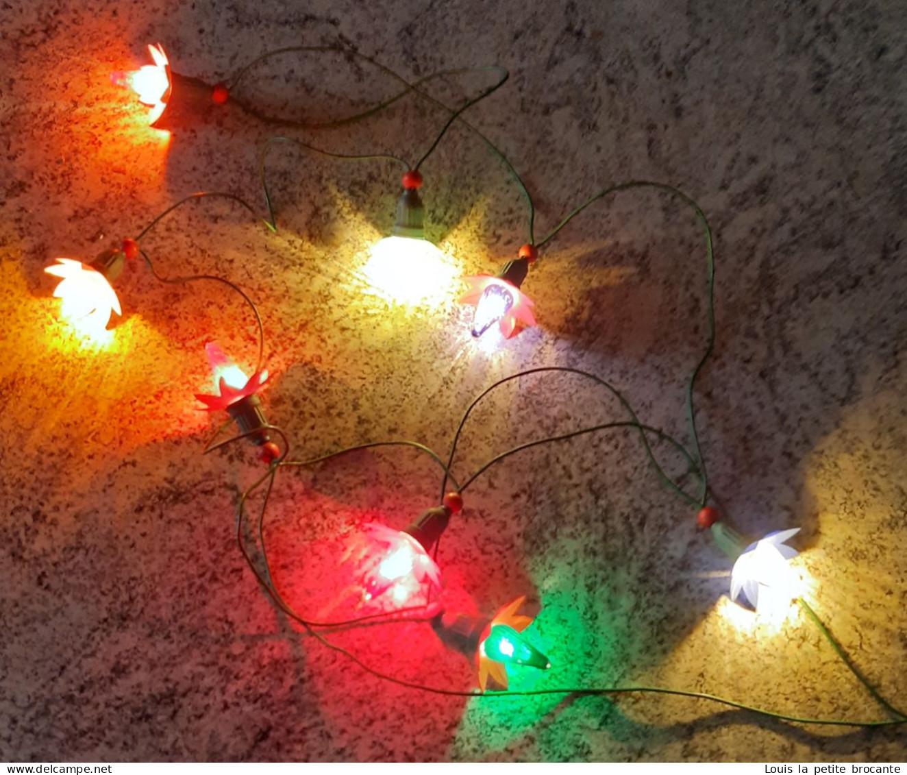 Guirlande électriques De Sapin De Noël Multicolore, Vintage Année 50/60, Non Clignotante, Marque VARTA, 8 Lampes - Décoration De Noël