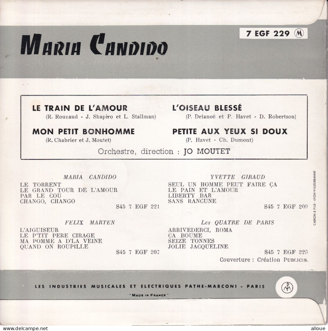 MARIA CANDIDO - FR EP - LE TRAIN DE L'AMOUR + 3 - Andere - Franstalig