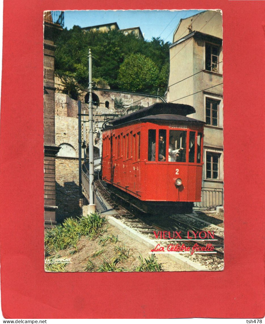 FUNICULAIRE--VIEUX LYON De Saint-Jean à Fourvière En " Ficelle " ( Funiculaire à Câble )---voir 2 Scans - Kabelbanen