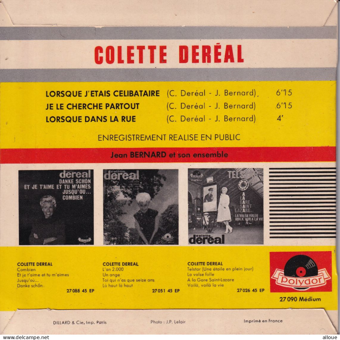 COLETTE DEREAL - FR EP - LORSQUE J'ETAIS CELIBATAIRE + 3 - Andere - Franstalig