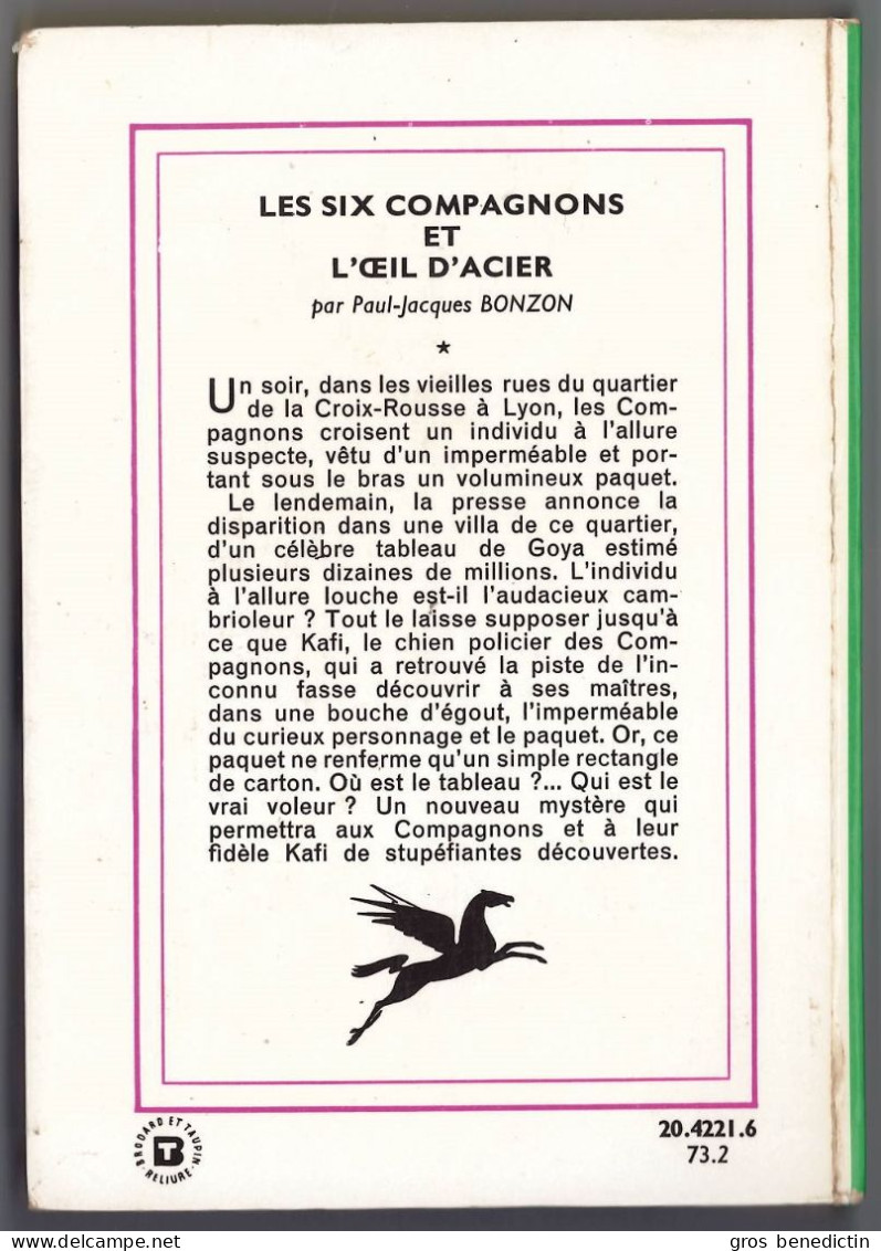 Hachette - Bibliothèque Verte - Paul-Jacques Bonzon - "Les Six Compagnons Et L'oeil D'acier" - 1973 - Bibliotheque Verte