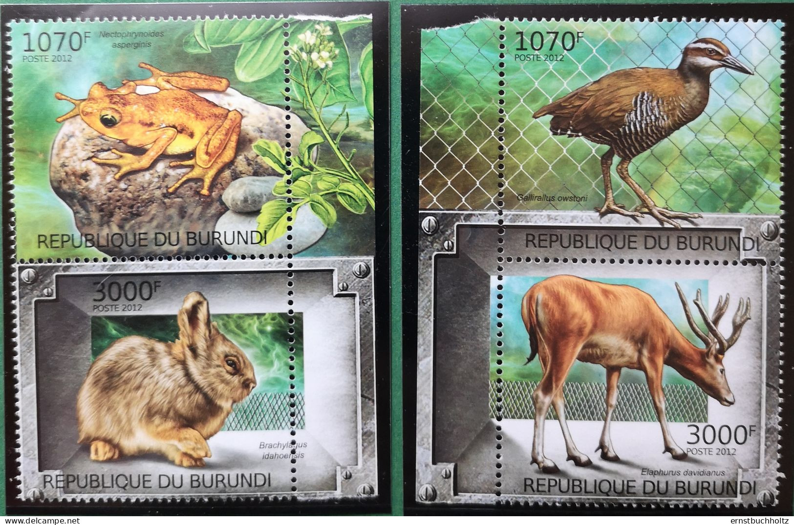 Burundi 2012 Ausgestorbene Tiere Mi 2585/89 4v Von 5v Ohne Oryx Antilope - Ongebruikt