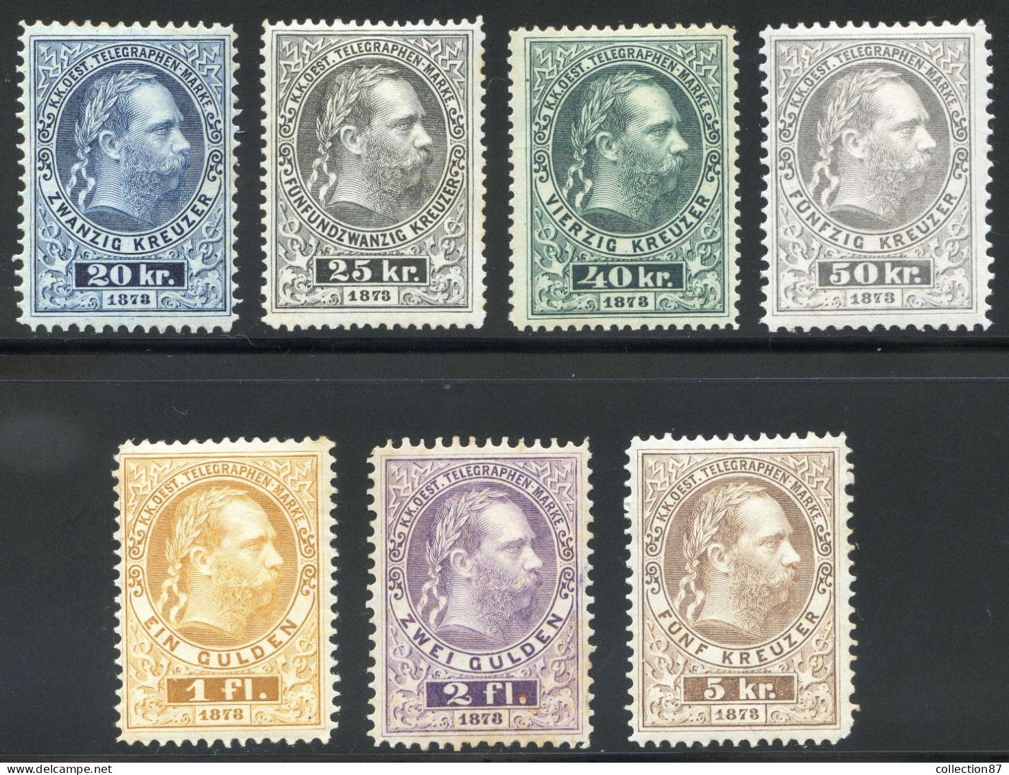 REF 002 > AUTRICHE < TIMBRE TELEGRAPHE Yvert N° 9 à 16 * * Neuf Luxe MNH * * Sauf N° 14 - Télégraphe