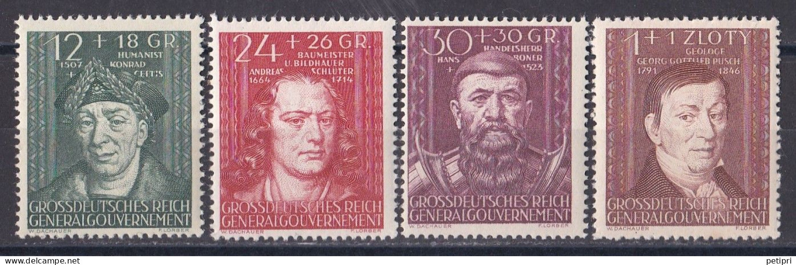 Pologne - 1939 - 1944 - 2ème Guerre Mondiale - Gouvernement Général Y&T  N°  131   132   133  Et 135  Neuf  ** - Algemene Overheid