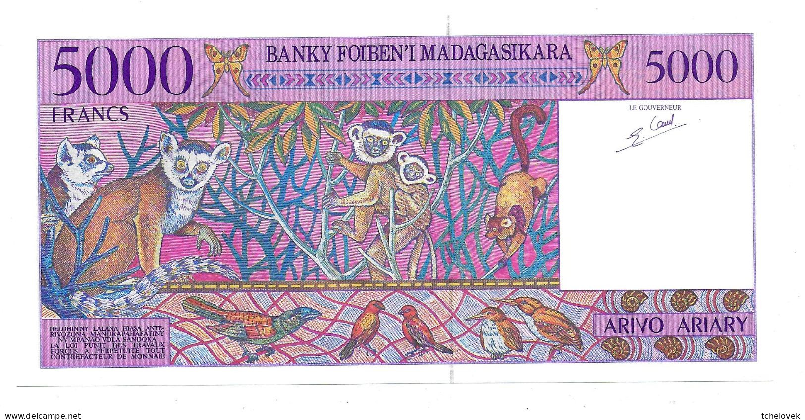 (Billets). Madagascar. 5000 Fr / 1000 Ariary 1983 UNC. Pick ?? Varieté De Signature - Madagascar