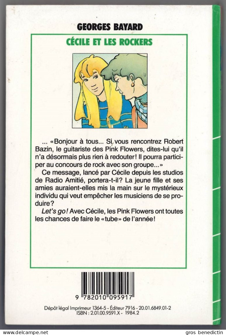 Hachette - Bibliothèque Verte - Georges Bayard - Série Cécile - "Cécile Et Les Rockers" - 1984 - #Ben&Cécile - Biblioteca Verde