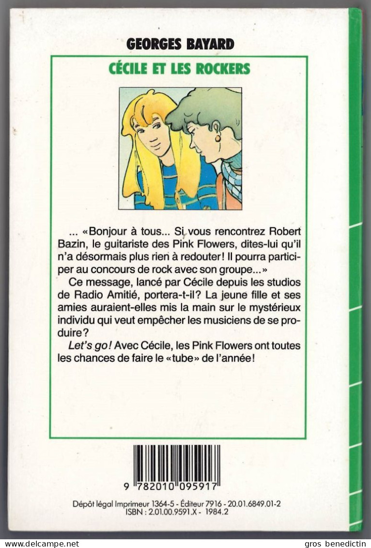 Hachette - Bibliothèque Verte - Georges Bayard - Série Cécile - "Cécile Et Les Rockers" - 1984 - Bibliotheque Verte