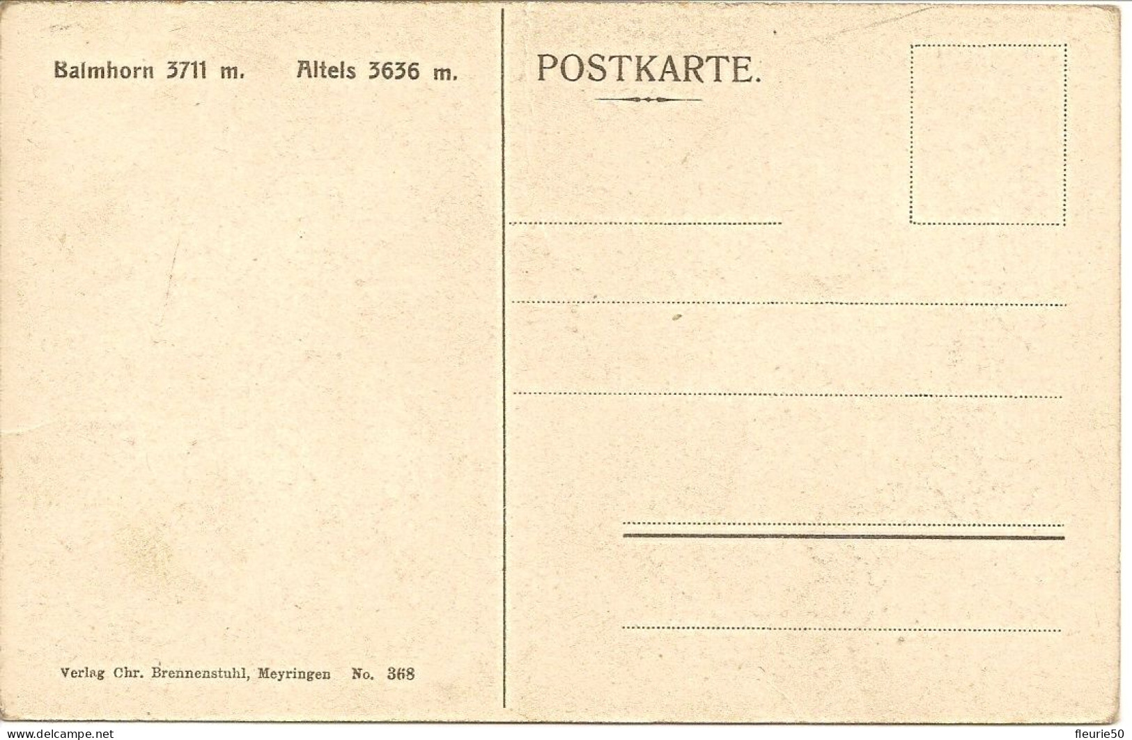 CH - BALMHORN 3711 M. -  ALTELS 3636 M. (Entre Les Cantons Du Valais Et Berne). - Andere & Zonder Classificatie