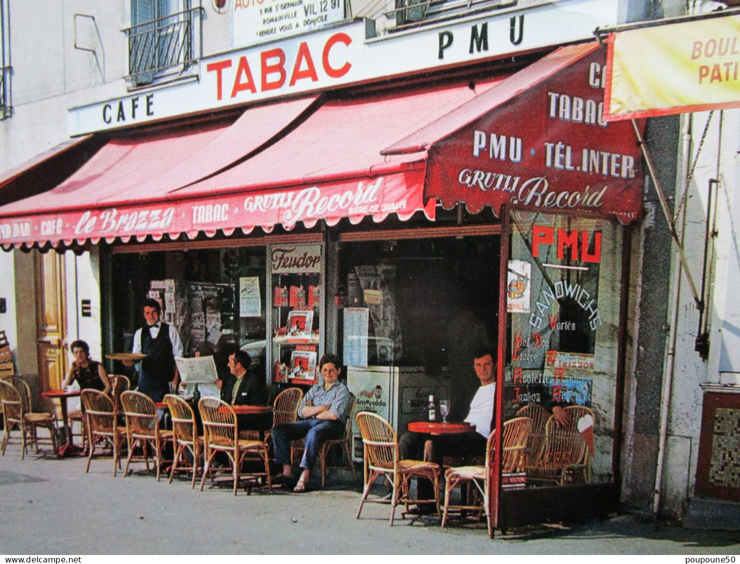 CP 93 Seine Saint Denis ROMAINVILLE  - Le Café Tabac P.M.U. " Le Brazza "  épicerie COOP  La Place Des 3 Communes 1970 - Romainville