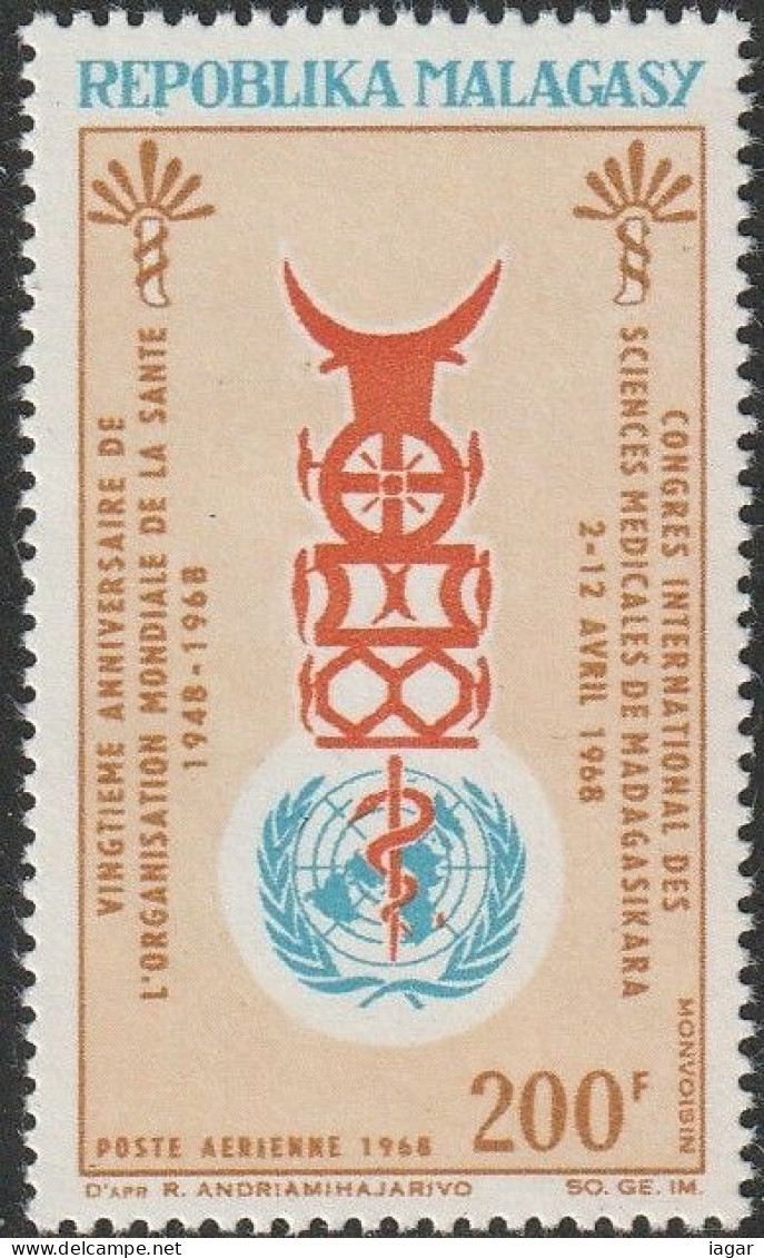 THEMATIC HEALTH:  20th ANNIV. OF THE WORLD HEALTH ORGANIZATION AND CONGRESS OF MEDICAL SCIENCES  -  MADAGASCAR - Médecine