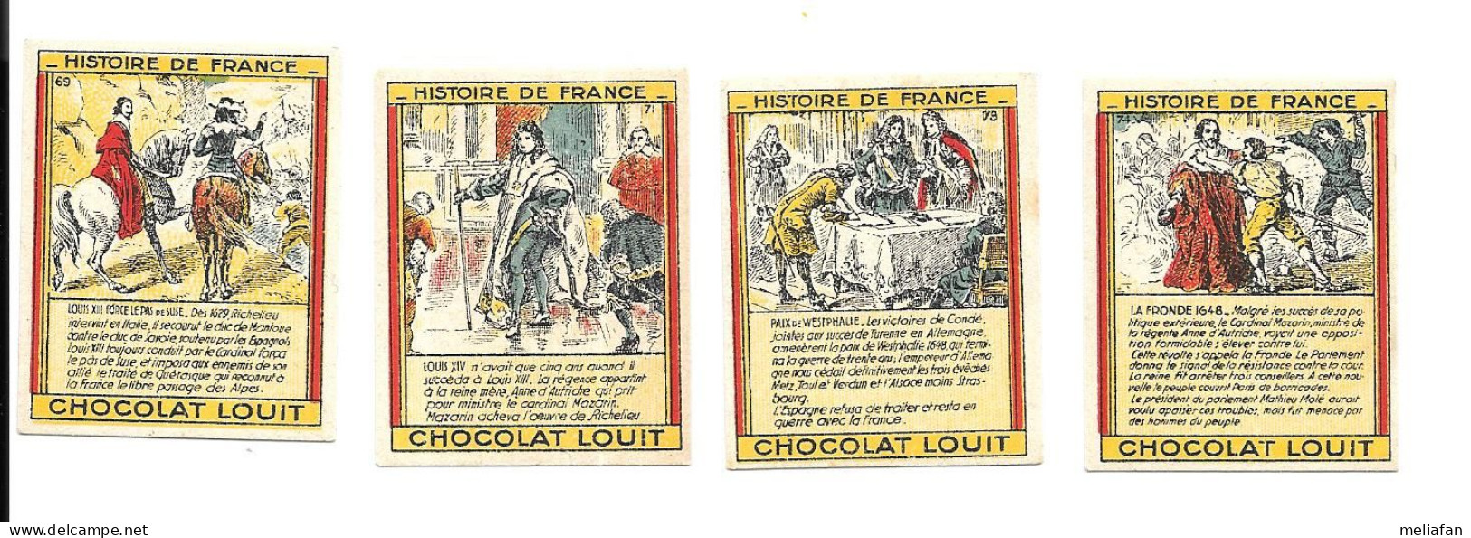 CX99 - BON POINTS CHOCOLAT LOUIT - LOUIS XIII - LOUIS XIV - PAIX DE WESTPHALIE - LA FRONDE 1648 - Diplomi E Pagelle