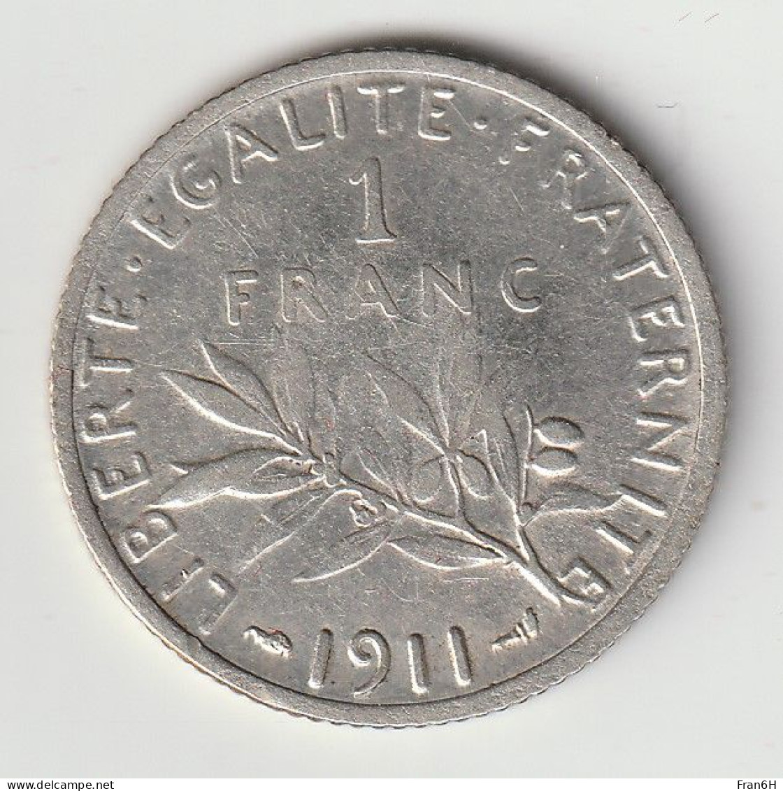 Semeuse 1 Franc Argent 1911 - Silver - - 1 Franc