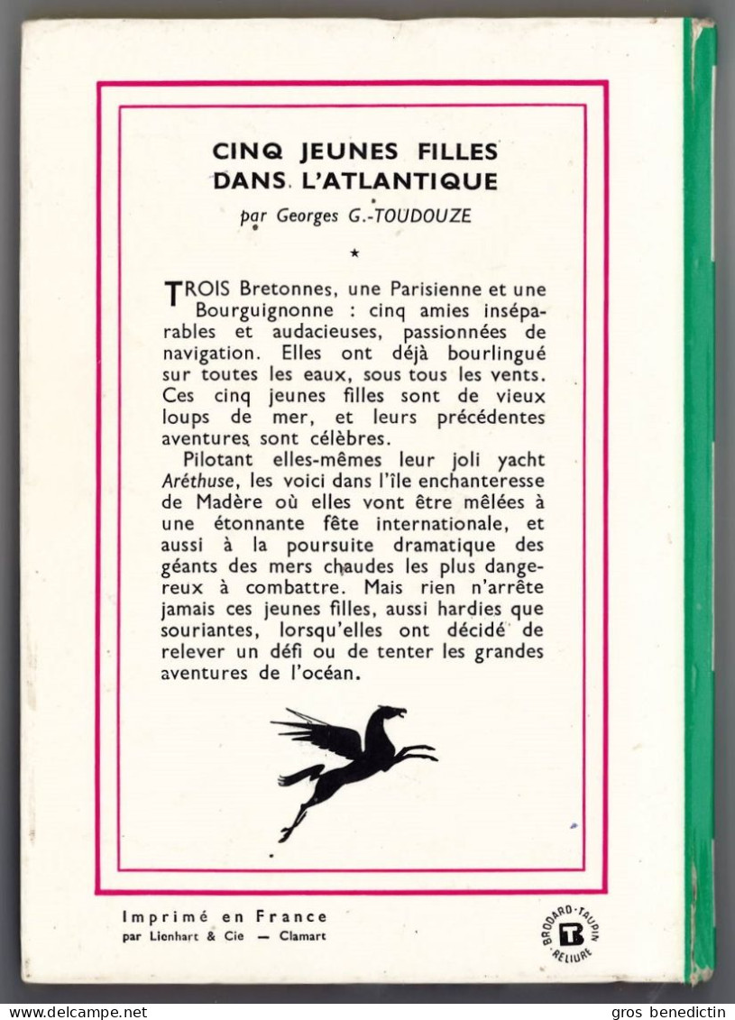 Hachette - Bibliothèque Verte N° 169 - Georges G. Toudouze - "Cinq Jeunes Filles Dans L'Atlantique" - 1961 - #Ben&5JF - Bibliothèque Verte