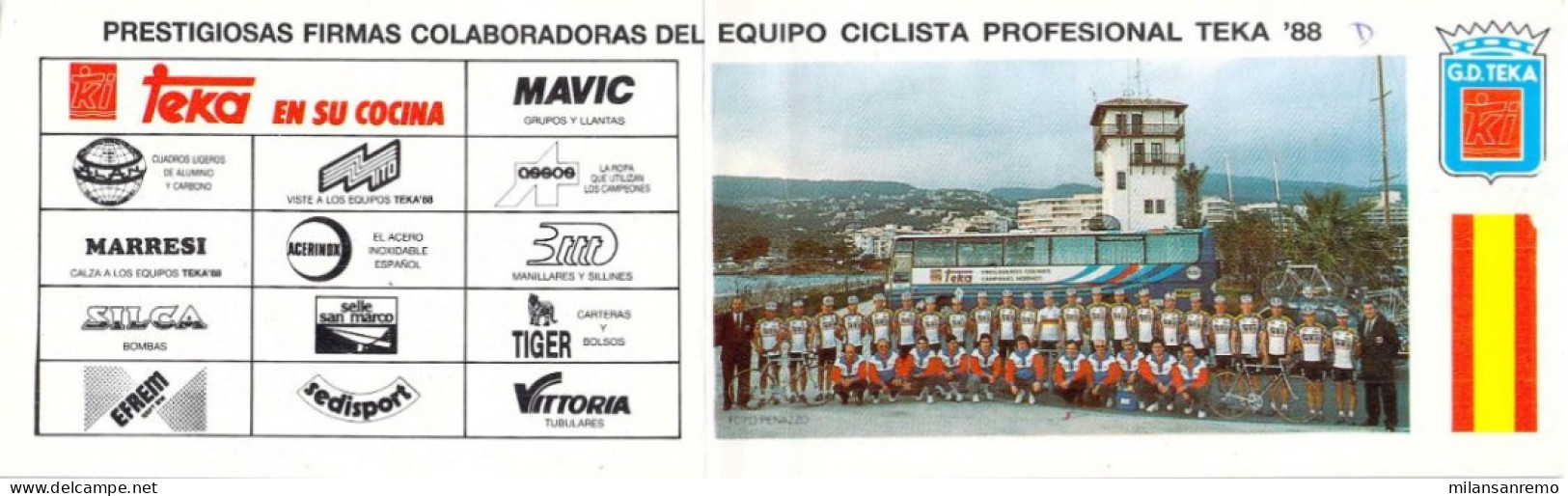 CYCLISME: CYCLISTE : TEKA PETIT FORMAT 1988:JULIO SAN EMETERIO - Radsport