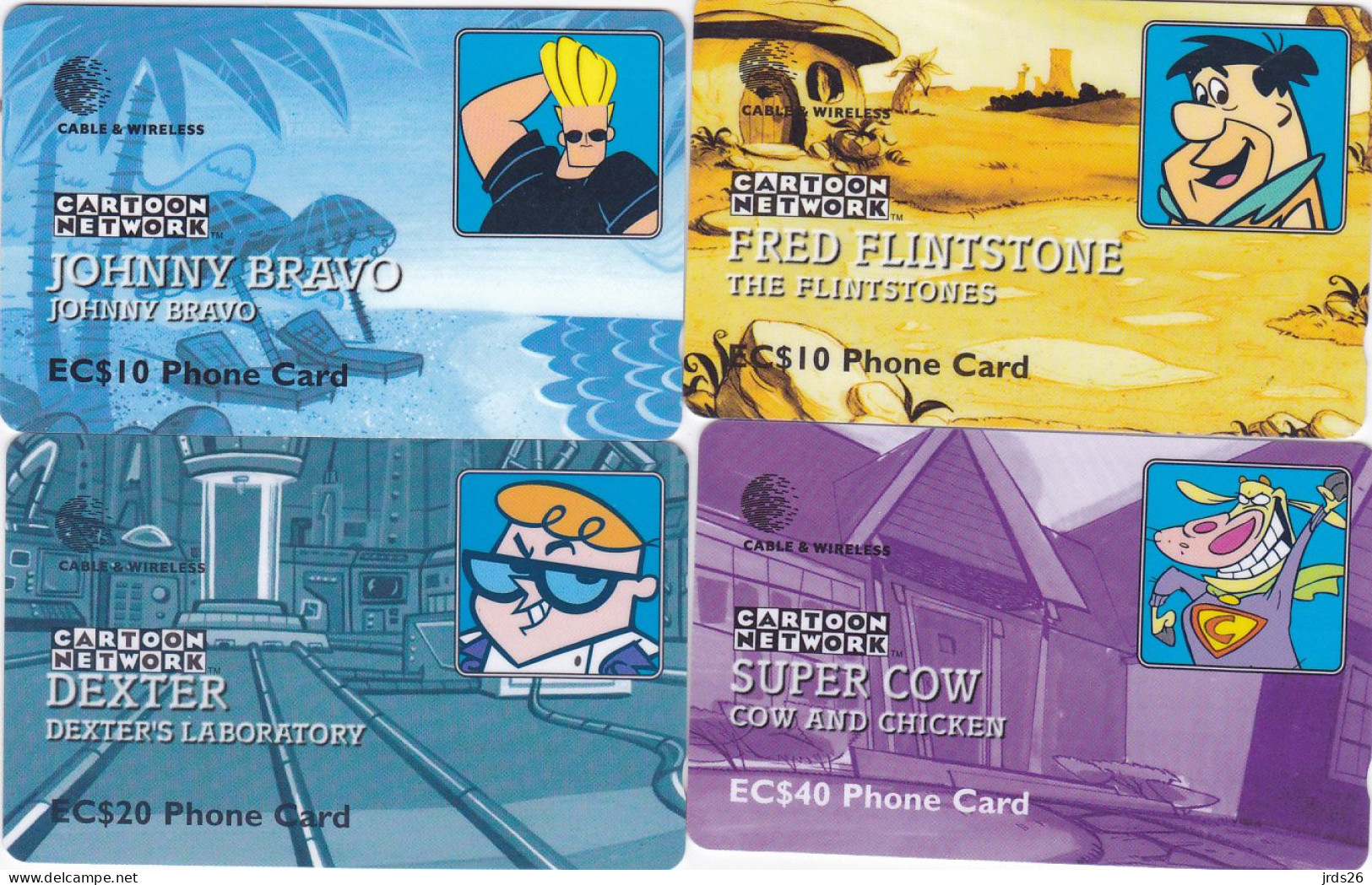 4 Phonecards St. Lucia GPT - - - Cartoons (complete Series) - Santa Lucía