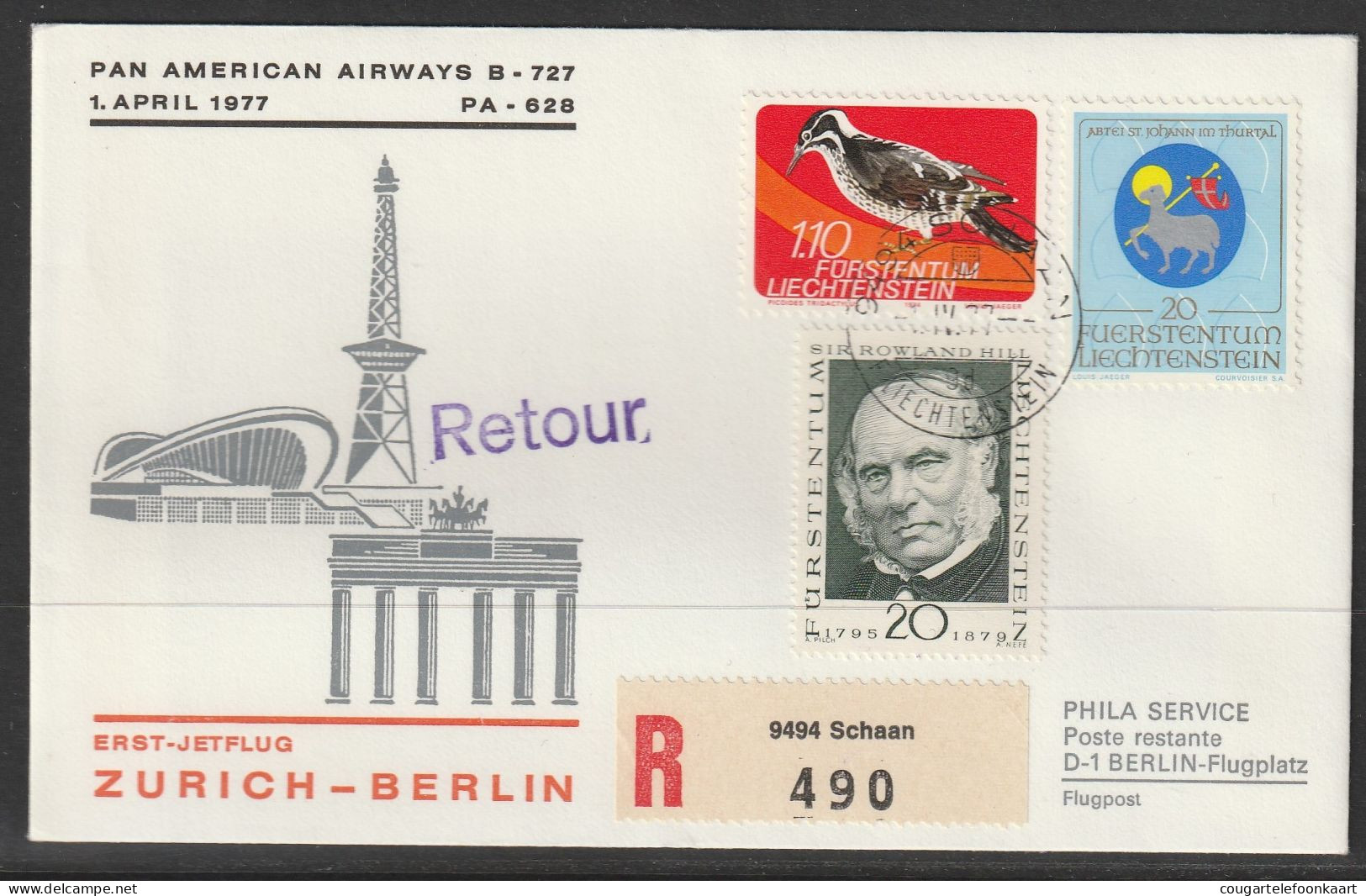 1977, Panam, Erstflug, Liechtenstein - Berlin - Aéreo