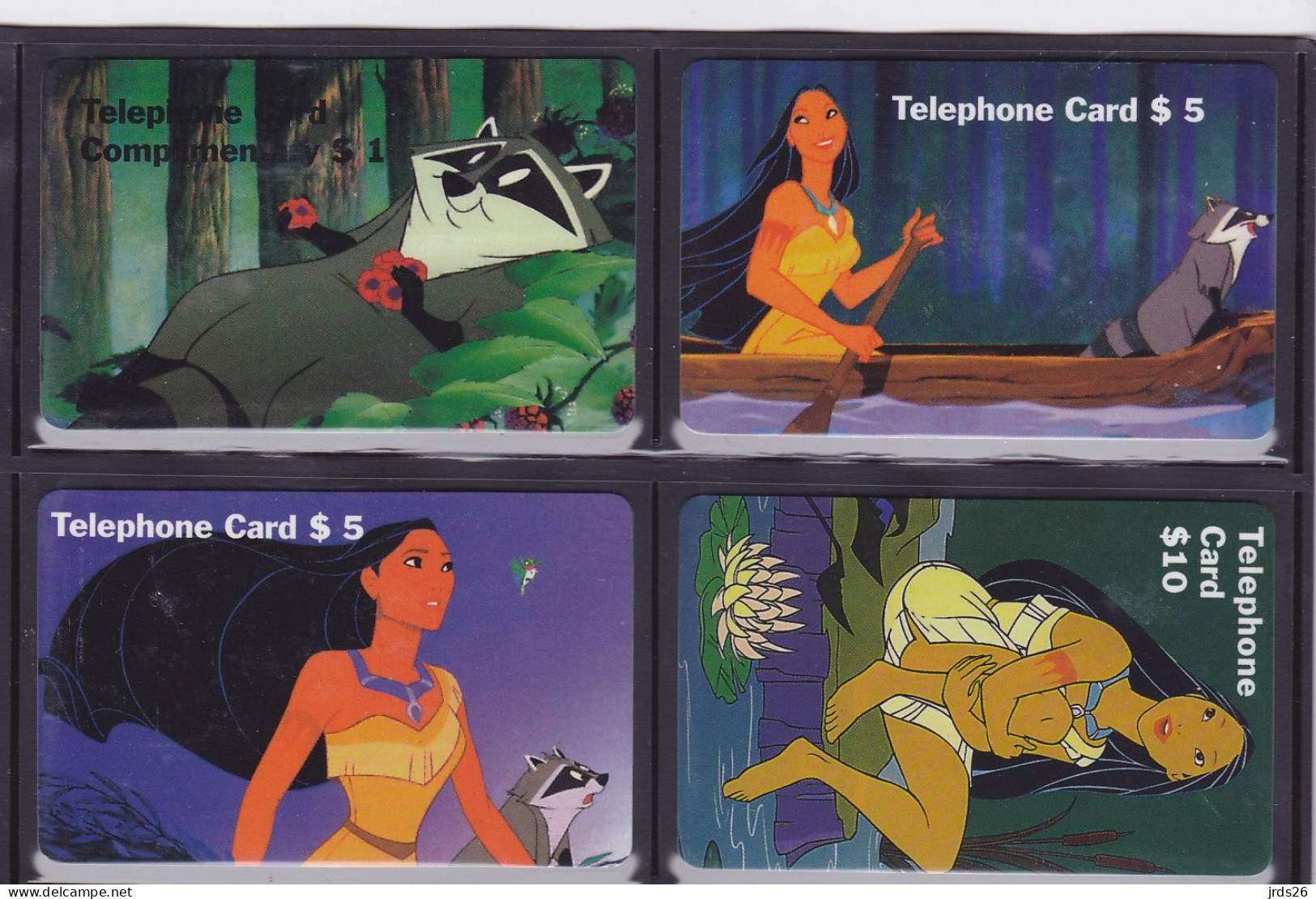 4 Phonecards USA - - - Disney Pocahontas (complete Series) - Other & Unclassified