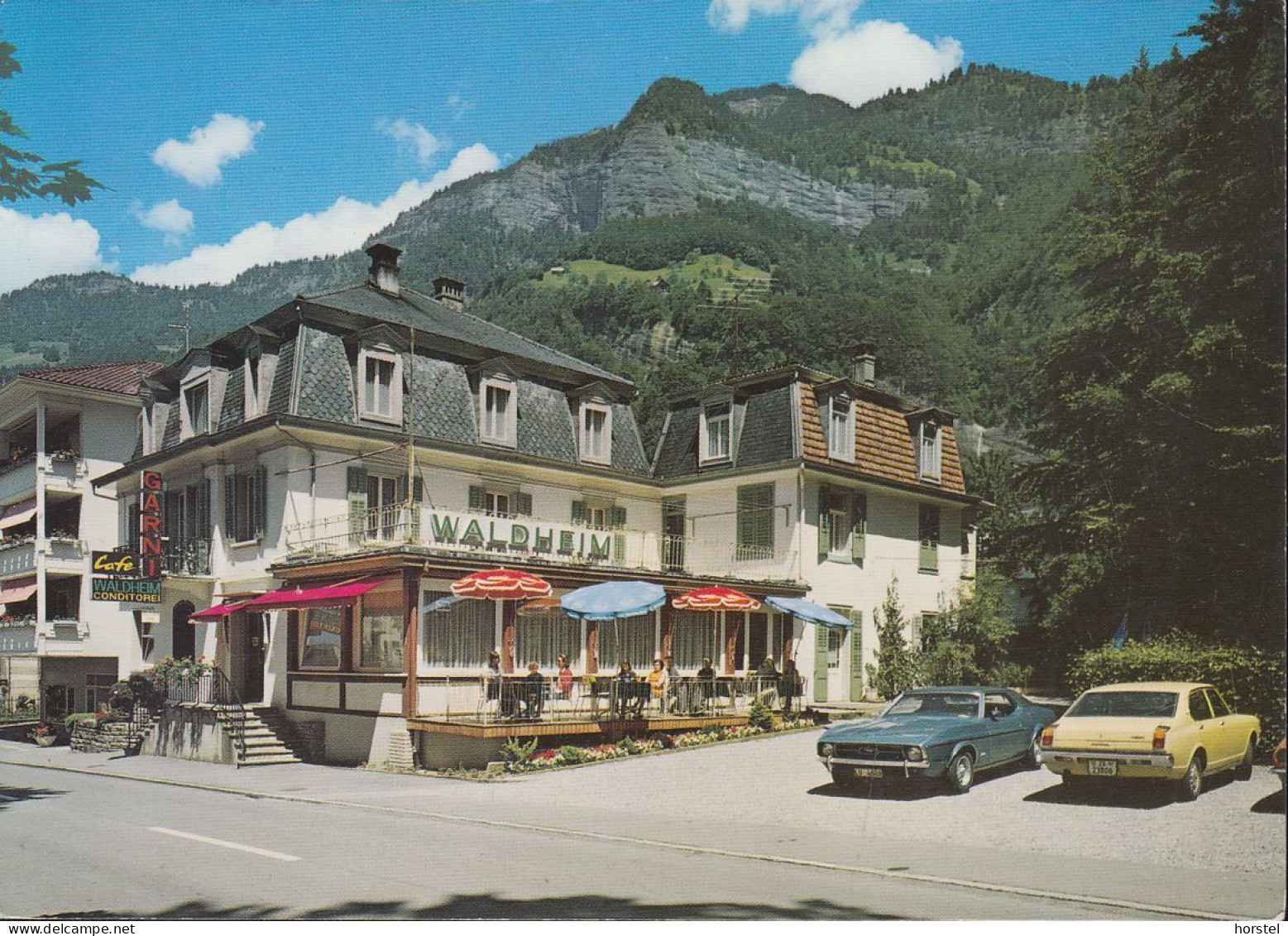 Schweiz - 6354 Vitznau- Hotel Restaurant Waldheim - Cars - Ford Mustang - Vitznau