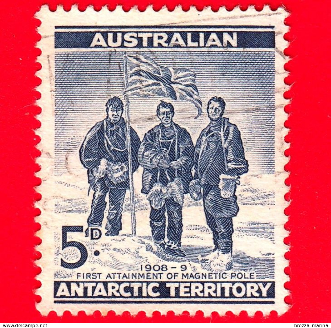 Territorio Antartico Australiano - AAT - Usato - 1961 - Spedizione Shackleton Al Polo Sud Magnetico, 1909 - 8 - Gebraucht