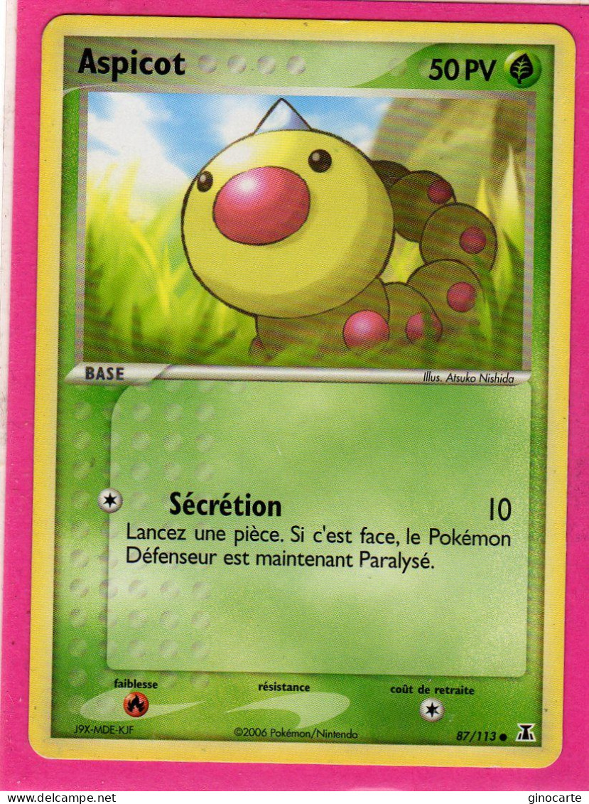 Carte Pokemon 2006 Ex Espace Delta 87/113 Aspicot 50pv Bon Etat - Ex