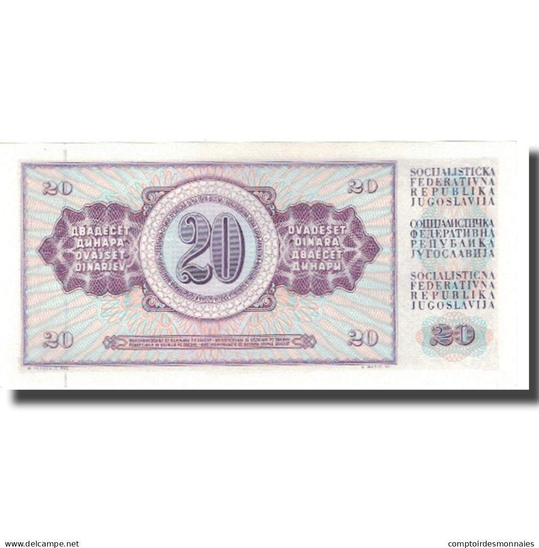 Billet, Yougoslavie, 20 Dinara, 1981, 1981-11-04, KM:88b, NEUF - Yugoslavia
