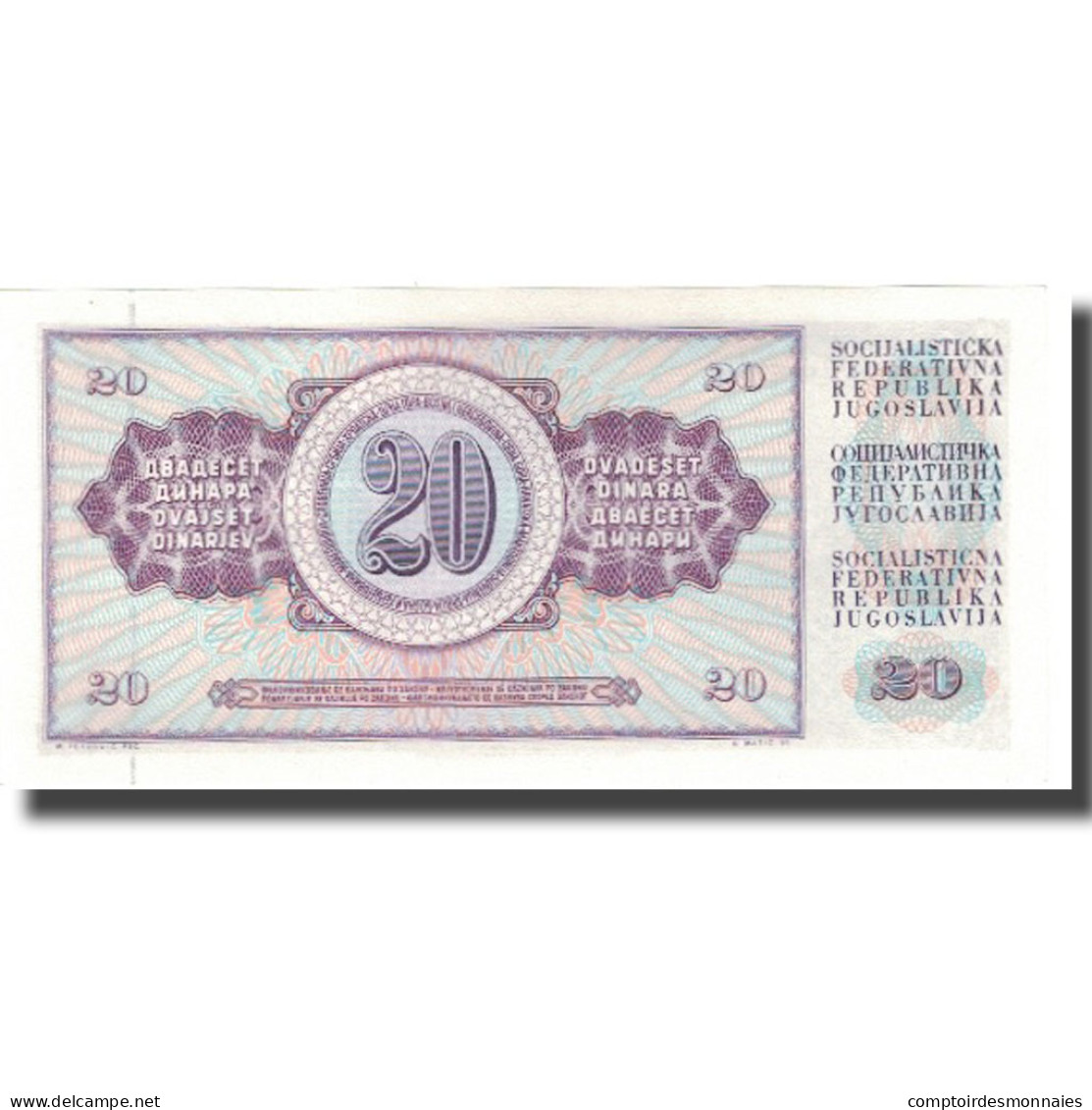 Billet, Yougoslavie, 20 Dinara, 1981, 1981-11-04, KM:88b, NEUF - Jugoslavia