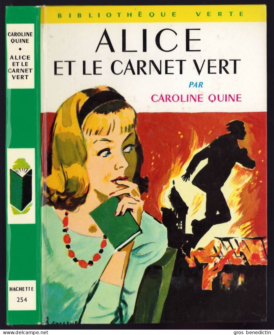 Hachette - Bibliothèque Verte N°254 - Caroline Quine - "Alice Et Le Carnet Vert" - 1966 - Bibliotheque Verte