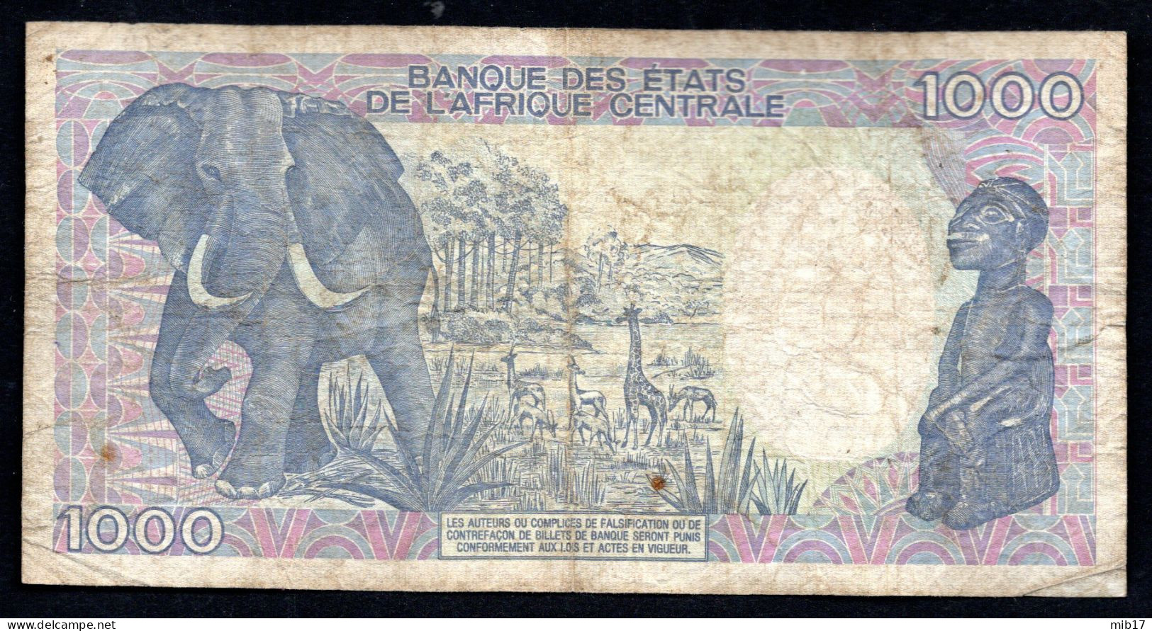 Billet Banque Cameroun 1000 Frs - 1992 TB - Camerún