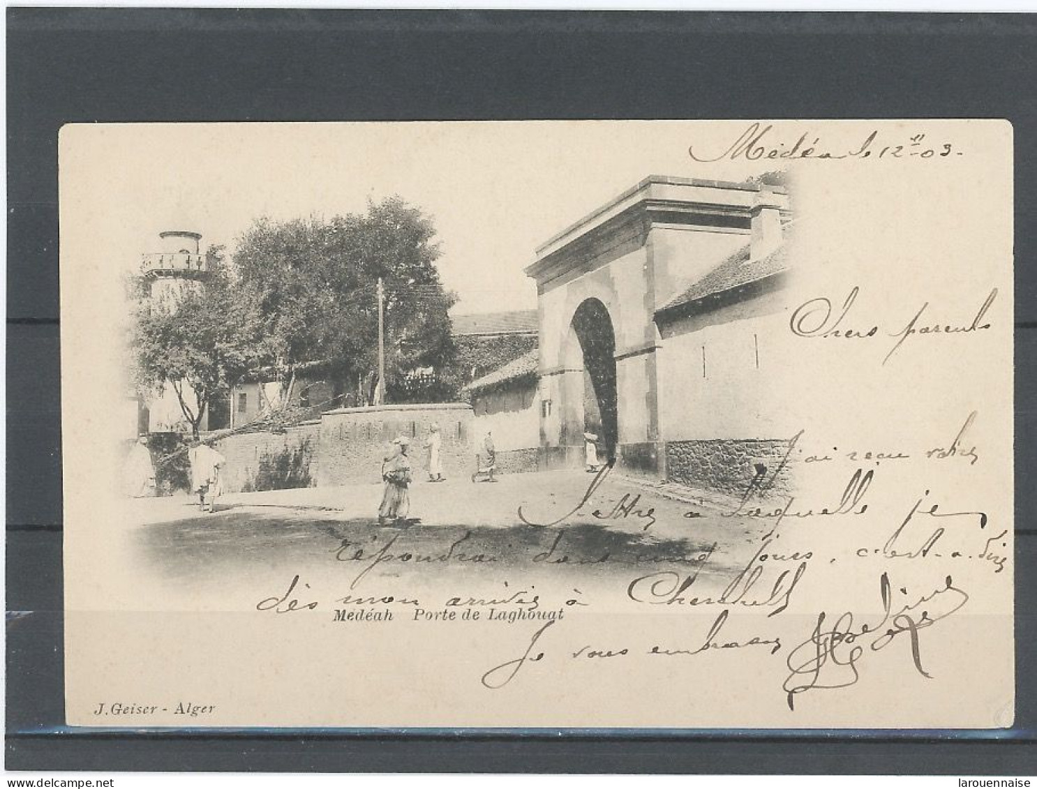 ALGÉRIE  - MEDEAH -PORTE DE LAGHOUAT  - CARTE PRECURSEUR- - Medea