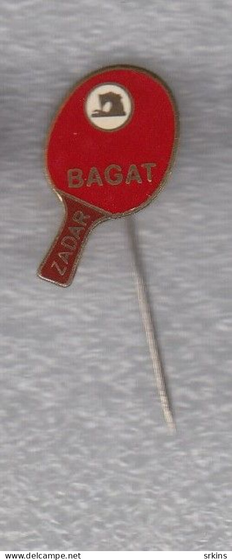 Pin Badge Anstecknadel Bagat Zadar Croatia Yugoslavia Table Tennis Club Tischtennis Tennis De Table - Table Tennis