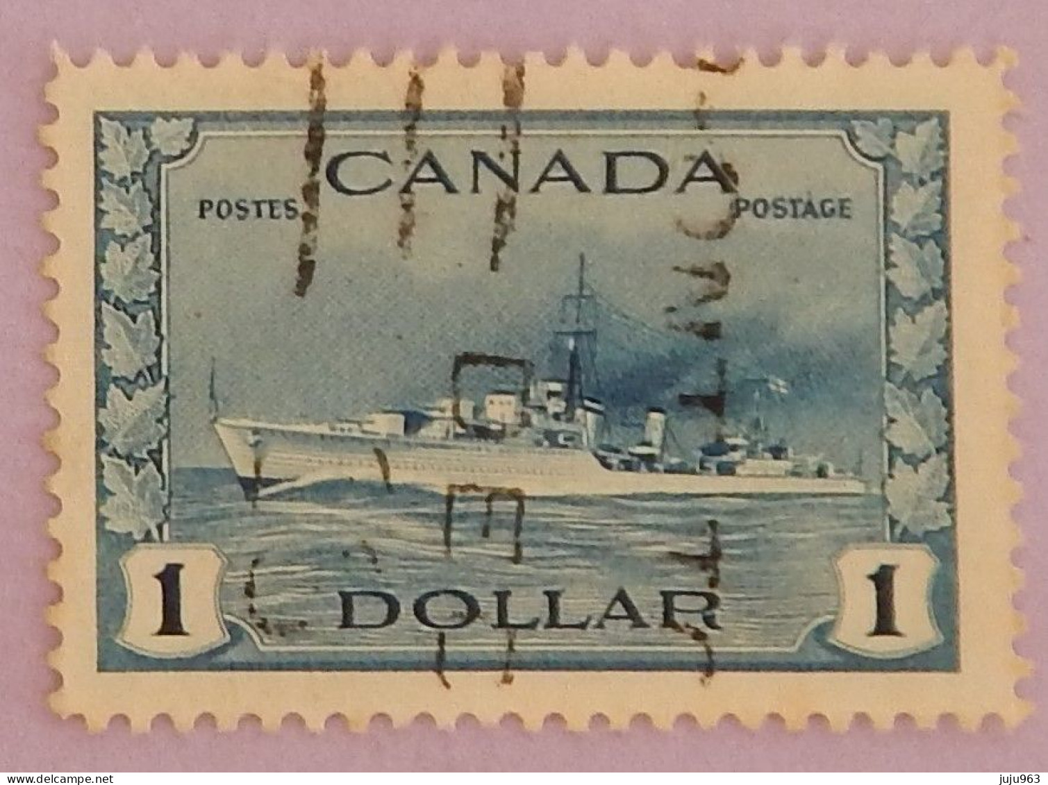 CANADA YT 218 OBLITÉRÉ "DESTROYER IROQUOIS" ANNÉES 1943/1948 - Gebraucht