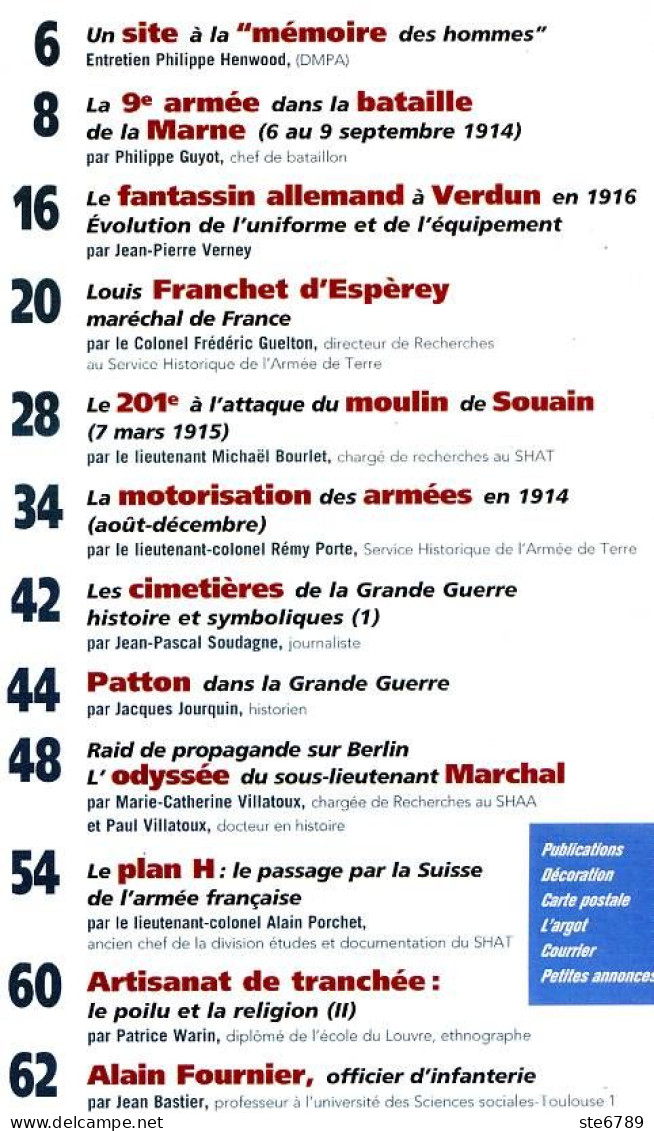 14 18 Magazine De La Grande Guerre N° 18 Franchet D'Espèrey , Patton , Motorisation 1914 , Bataille Marne , Souain - History
