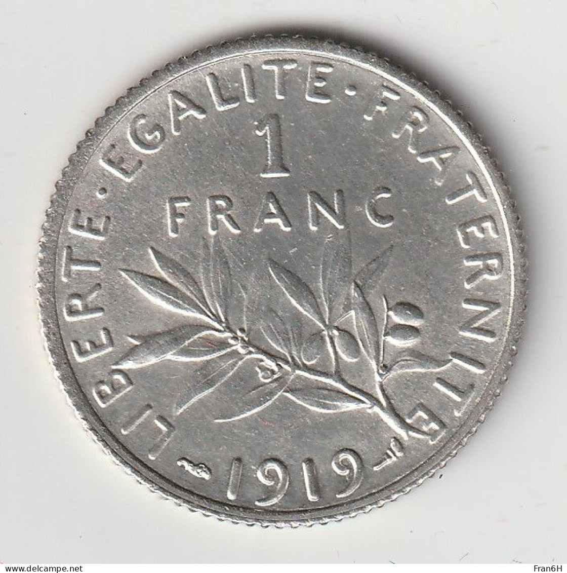 Semeuse 1 Franc Argent 1919 - Silver - - 1 Franc