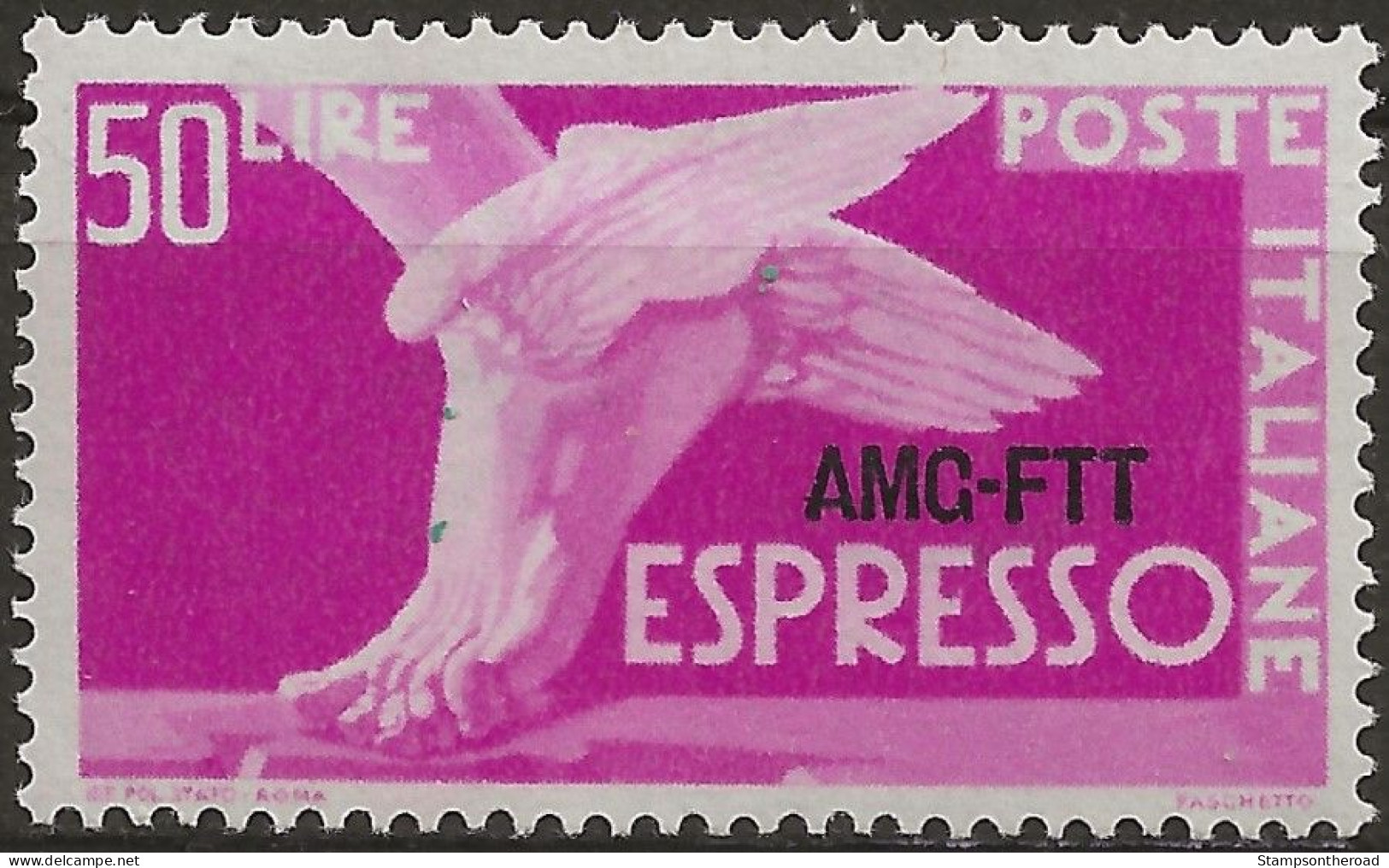 TZAE7L - 1952 Trieste Zona A, Sassone Nr. 7, Espresso, Francobollo Nuovo Con Traccia Di Linguella */ - Express Mail
